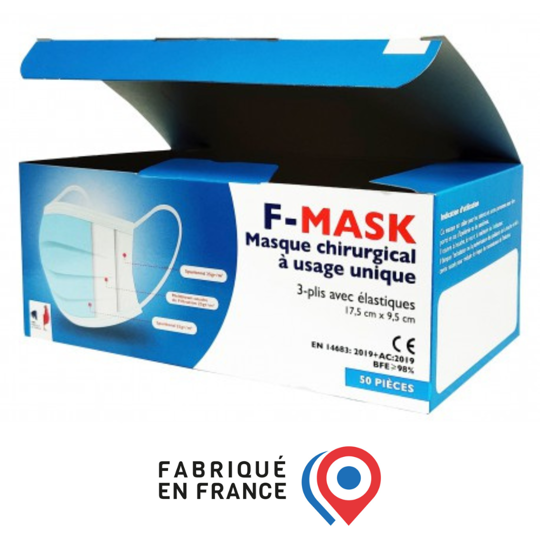 Masques Chirurgicaux Type IIR Noirs boite de 50 masques - 57418 